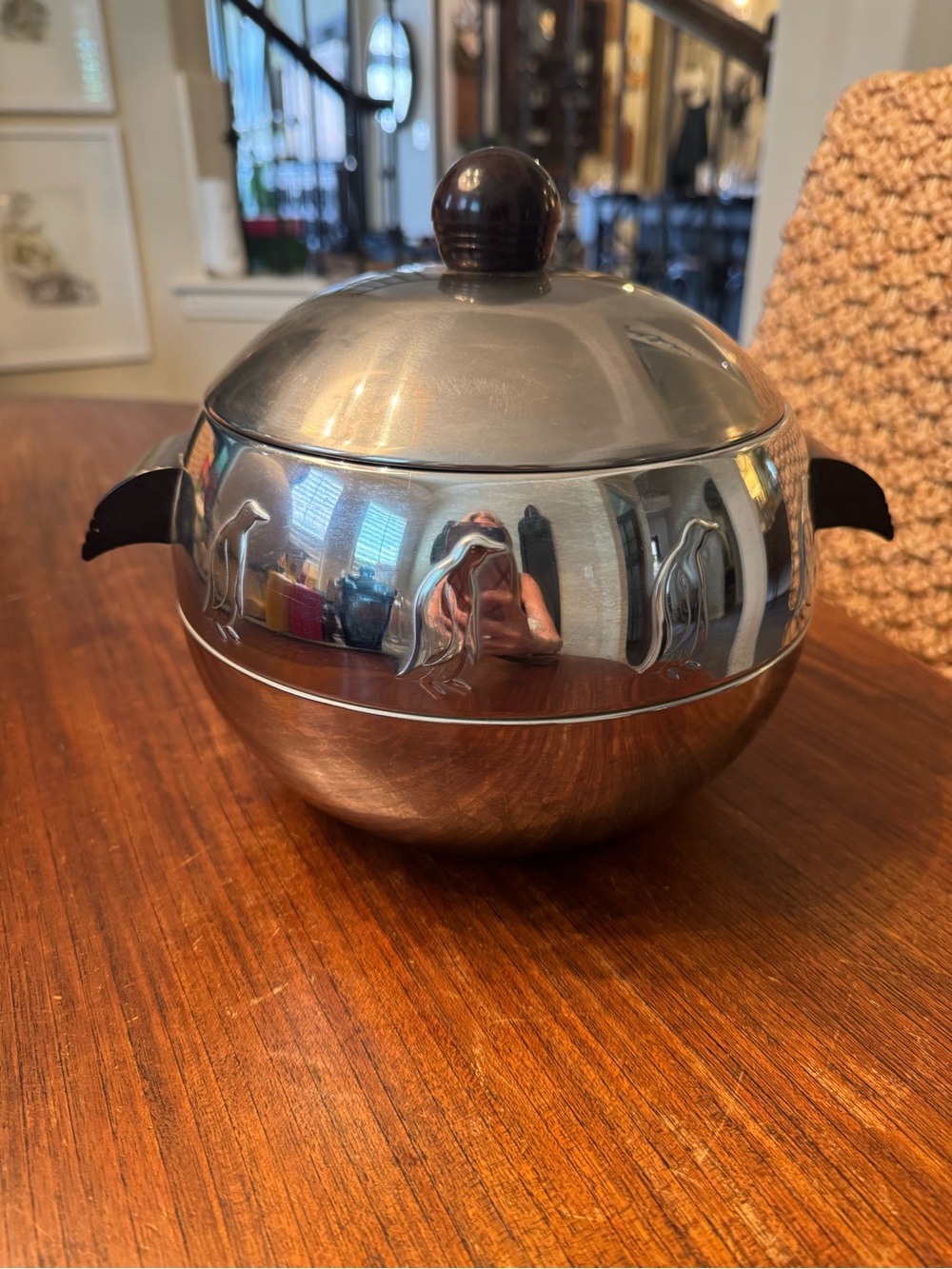 Vintage Stainless Steel West Bend Penquin Ice Bucket